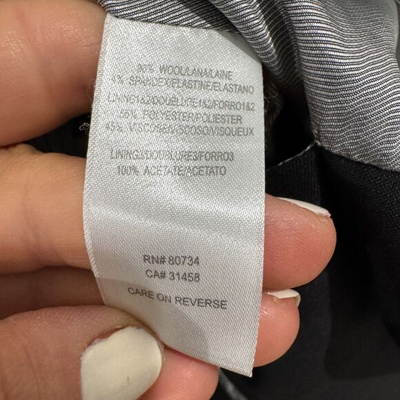 BCBGMAXAZRIA Martine Blazer Women's Large Black Wool Suit Jacket One Button - Picture 8 of 9